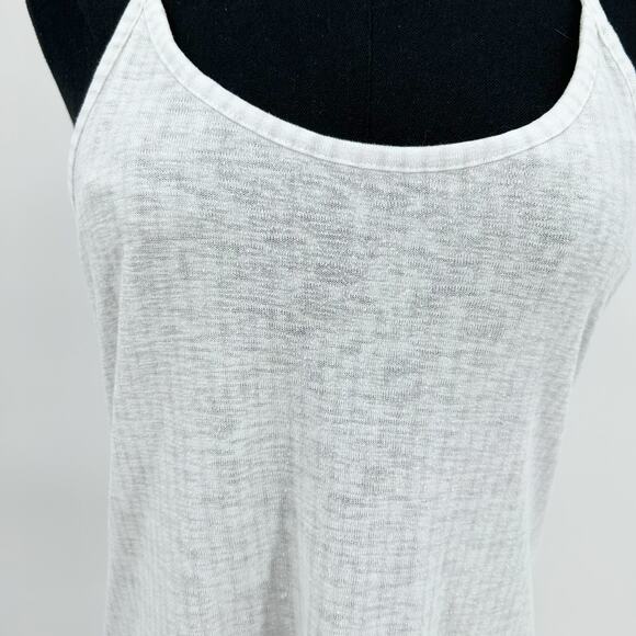 Athleta Tank White Gray Stripe Adjustable Tank Lightweight Activewear Womens  S - Picture 11 of 11